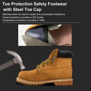 Yellow Nubuck Goodyear Welt Safety Leather Shoes with Steel Toe Cap