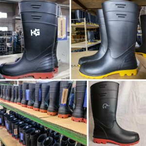Farming and Industry Black Economy PVC Working Rain Boots for Man