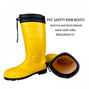 Yellow Gum Boots Steel Toe PVC Safety Shoes Chemical Resistant