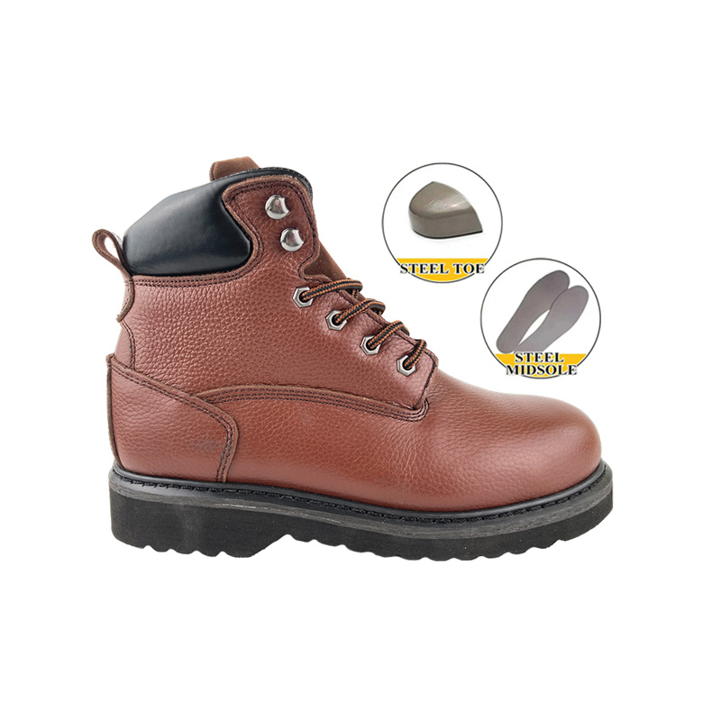 Goodyear Welt Steel Toe Brown Safety Shoes