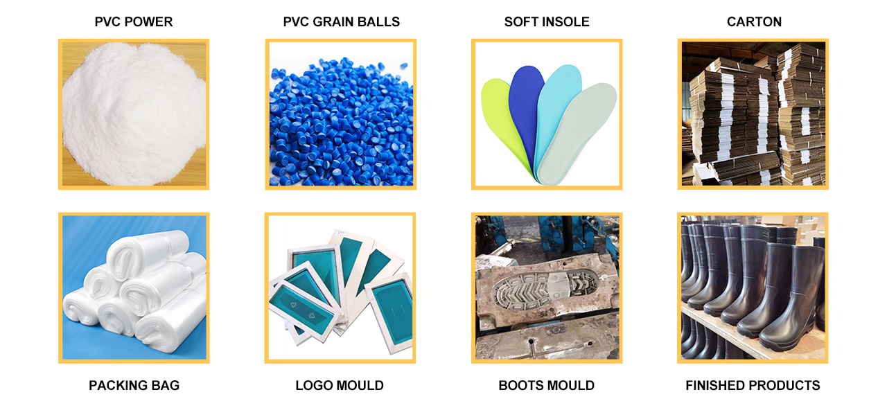 Oil and gas Field Work Boots Orange Farming PVC rain Boots