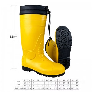 Yellow Gum Boots Steel Toe PVC Safety Shoes Chemical Resistant