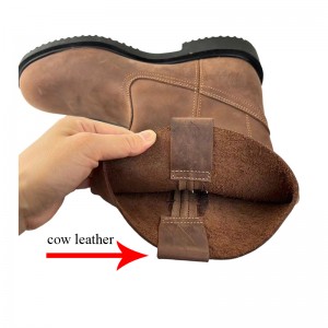 Cowboy Brown Crazy-horse Cow Leather Working Boots for Men