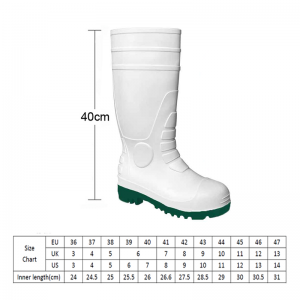 White PVC Safety Gumboots Food Industry