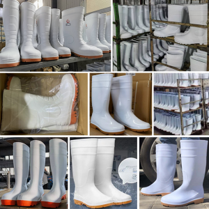 White Steel Toe PVC Boots Oil Field Food Industry Safety Shoes
