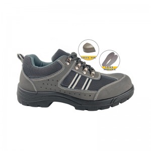4 Inch PU Sole Injection Safety Leather Shoes with Steel Toe and Steel Plate