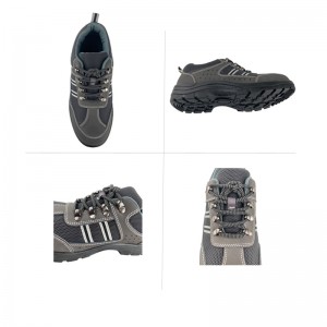 4 Inch PU Sole Injection Safety Leather Shoes with Steel Toe and Steel Plate