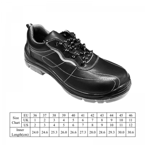 Low Cut Steel Toe Work Boots Black Lace-up Non-slip Shoes