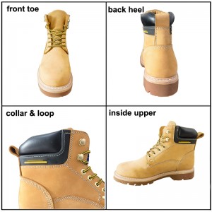 Yellow Nubuck Leather Boots Cowboy Steel Toe Goodyear Welt Shoes