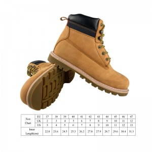 Yellow Goodyear Welt Safety Leather Shoes with Steel Toe and Midsole