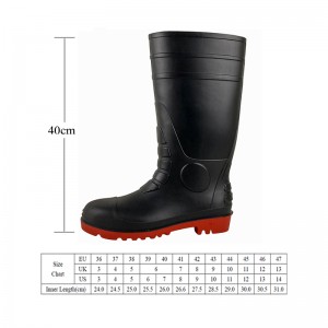 Black High Cut Anti-smash S5 PVC Safety Gum Boots Zapatos De Sequridad