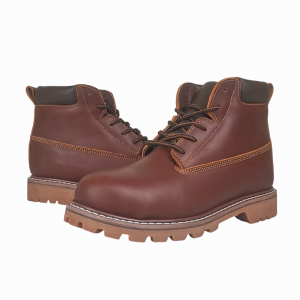Lace Up Goodyear Welted Boots Grain Leather Shoes Composite Toecap
