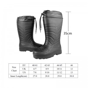 Mens Tall Winter Warm Waterproof Wide Width Knee High Rain Boots EVA