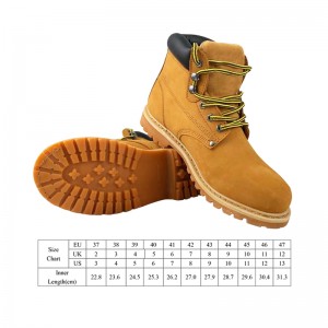 Yellow Nubuck Goodyear Welt Safety Leather Shoes with Steel Toe Cap