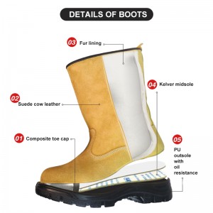 Oil Field Warm Knee Boots with Composite Toe and Kelvar Midsole