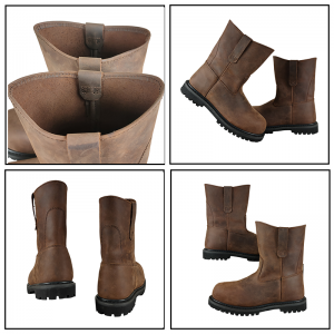 Half Knee Oil Field Working Goodyear Welt Boots With Steel Toe