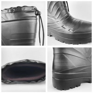 Mens Tall Winter Warm Waterproof Wide Width Knee High Rain Boots EVA