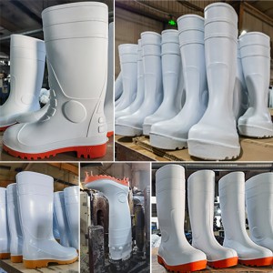 CE Food Industry PVC Rain Boots with Steel Toe and Midsole