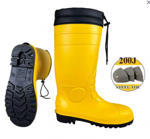 Yellow Gum Boots Steel Toe PVC Safety Shoes Chemical Resistant