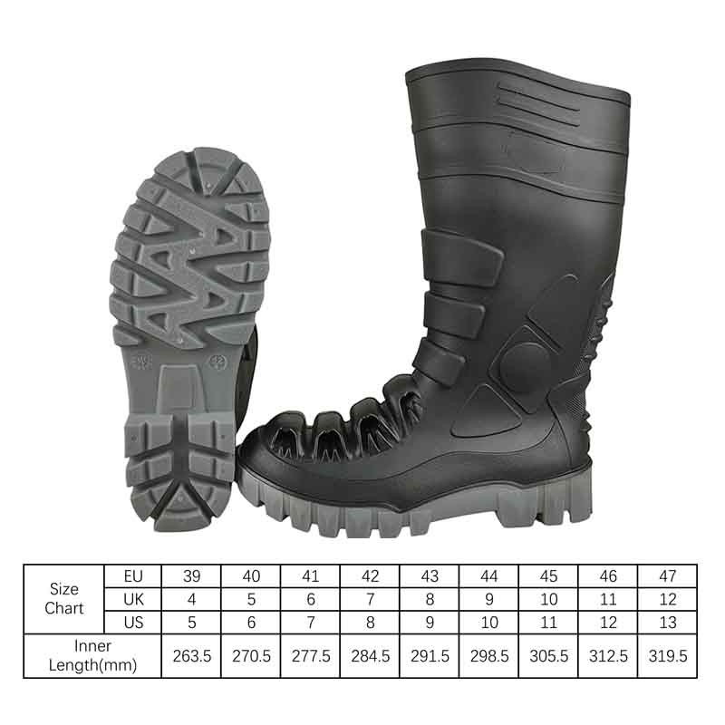 Mining Safety Rain Boots Steel Toe Steel Midsole New Style Industry PVC Shoes (2)
