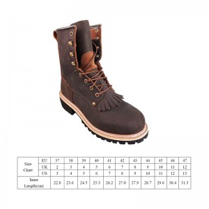 9 inch Logger Safety  Boots with Steel Toe and Steel Midsole