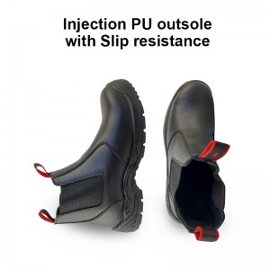 Men Slip-on PU Sole Dealer Boot with Steel Toe Cap and Steel Midsole