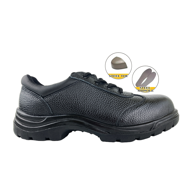 Low Cut Black PU-sole Steel Toe Working Shoes