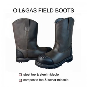 Knee-high Oil & Gas Field Safety Rigger Boots Goodyear Welt Shoes