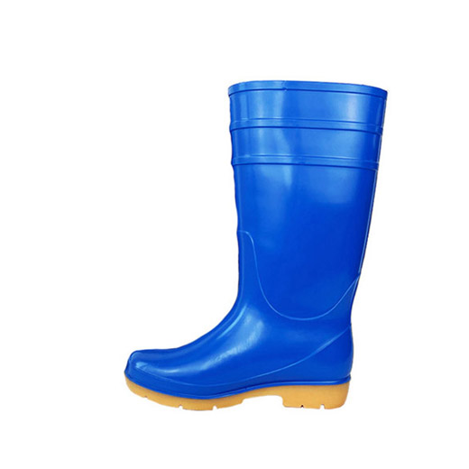Knee High Rain Boots Oil Resistant Blue PVC Waterproof Footwear