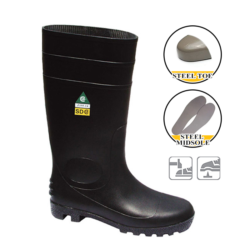 CSA PVC Safety Rain Boots Steel Toe Footwear1