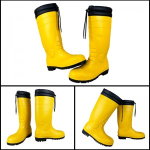 Yellow Gum Boots Steel Toe PVC Safety Shoes Chemical Resistant