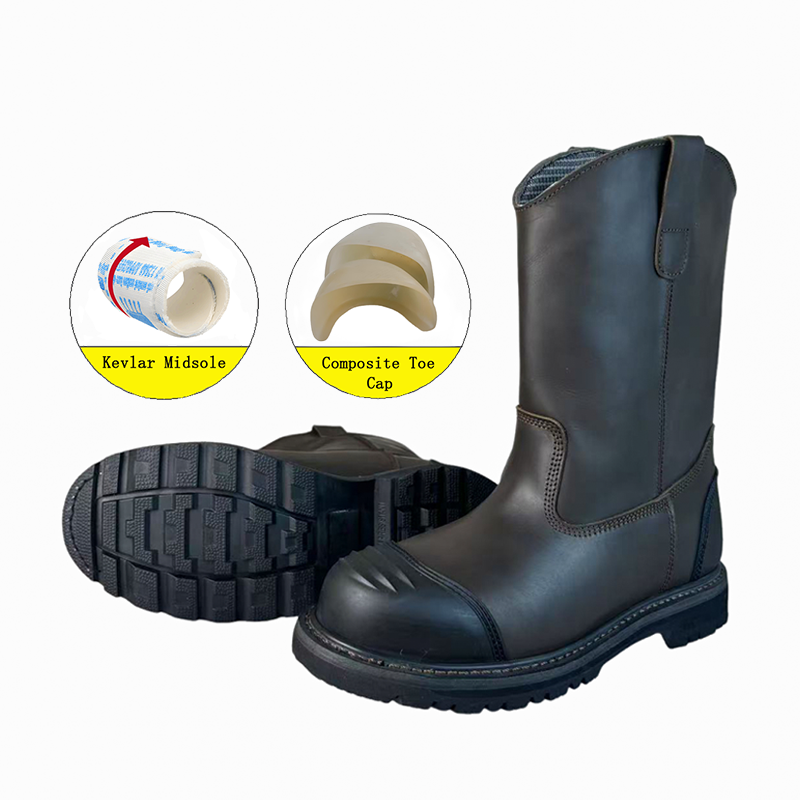 Knee-high Oil & Gas Field Safety Rigger Boots Goodyear Welt Shoes1