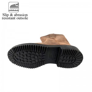 Cowboy Brown Crazy-horse Cow Leather Working Boots for Men