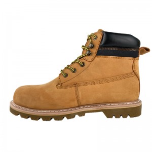 Yellow Goodyear Welt Safety Leather Shoes with Steel Toe and Midsole