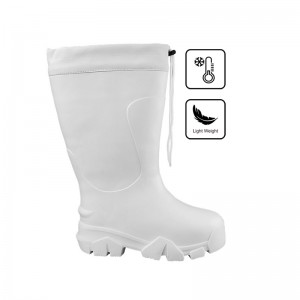 Lightweight EVA Rain Boots White for Food Industrial Cold Weather
