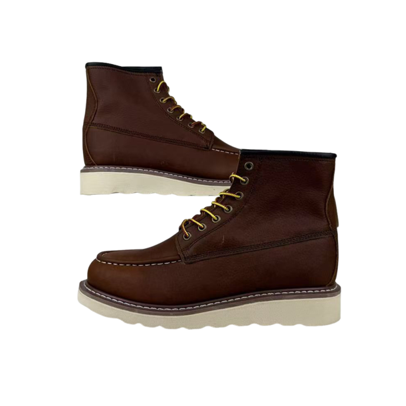 1.Brown Grain Leather Work Boots