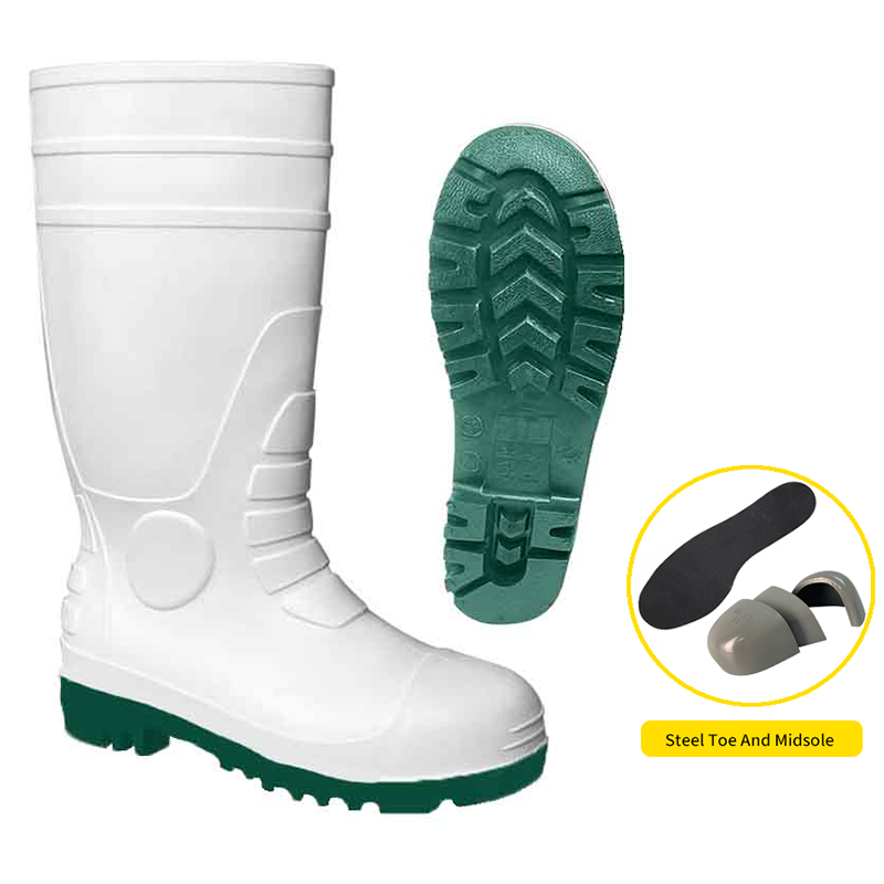 White PVC Safety Gumboots Food Industry1