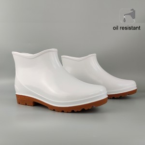 White Low Cut Anti-slip Chef PVC Working Water Boots