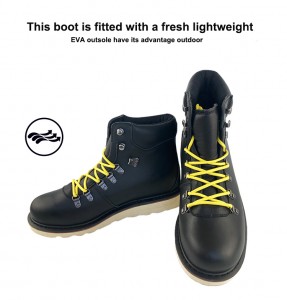 Working Leather Shoes Black 6 Inch Goodyear Welt Stitch Redwing Style