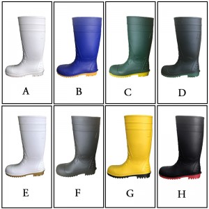 Economy Waterproof Safety Shoes Impact Resistant Knee High PVC Boots