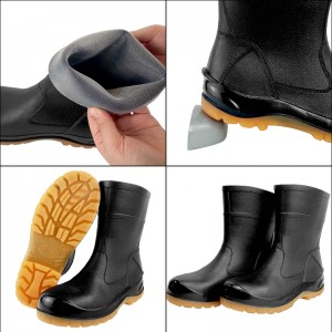Ankle Wellington PVC Safety Water Boots With Steel Toe And Midsole