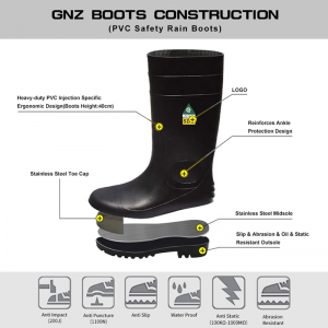 CSA PVC Safety Rain Boots Steel Toe Footwear
