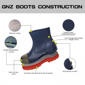 Low Cut Safety Shoes Steel Toe Steel Shank PVC Boots