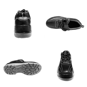 Low Cut Steel Toe Work Boots Black Lace-up Non-slip Shoes