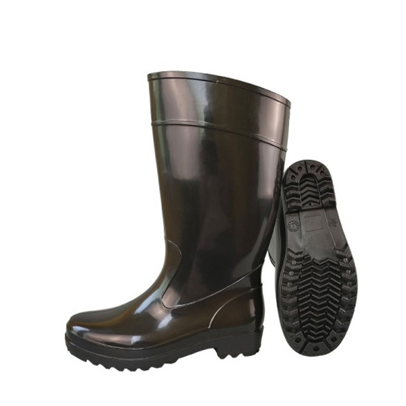 Knee High Rain Boots Oil Resistant Blue PVC Waterproof Footwear 01