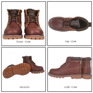 Lace Up Goodyear Welted Boots Grain Leather Shoes Composite Toecap